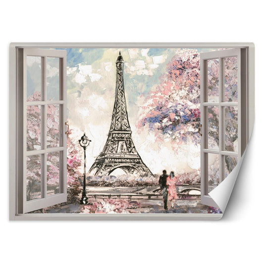 Tapetai, Vaizdas pro langą Eifelio bokštas pavasarį