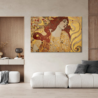 Paveikslas ant drobės, Gustav Klimt, Ilgaplaukė moteris Paveikslai ant drobės Gera namie - Geranamie.lt