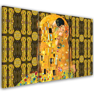 Trijų dalių paveikslas ant drobės, G.Klimt, Bučinys raštuose Paveikslai ant drobės Gera namie - Geranamie.lt