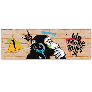 Paveikslas ant drobės, Banksy, DJ Monkey plytų fone Paveikslai ant drobės Gera namie - Geranamie.lt