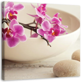 Paveikslas ant drobės, Rožinės orchidėjos baltame dubenyje Paveikslai ant drobės Gera namie - Geranamie.lt