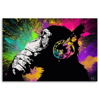 Paveikslas ant drobės, Banksy, Beždžionė spalvose Paveikslai ant drobės Gera namie - Geranamie.lt