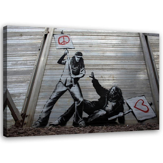 Paveikslas ant drobės, Banksy, Taikos ir meilės kova