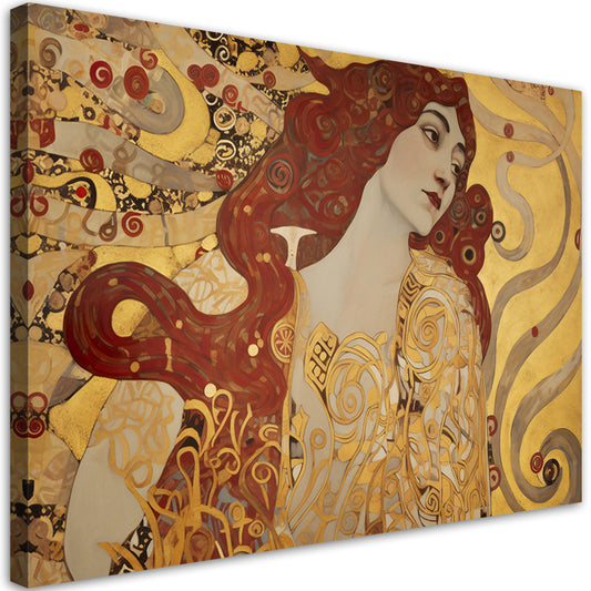 Paveikslas ant drobės, Gustav Klimt, Moteris ilgais plaukais