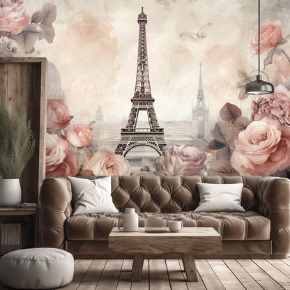 Tapetai, Shabby Chic stiliaus Eifelio bokštas - Gera namie