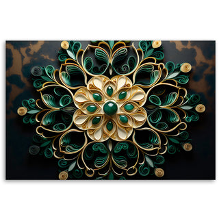 Paveikslas ant drobės, Smaragdo gėlės elegancija 3D Paveikslai ant drobės Gera namie - Geranamie.lt