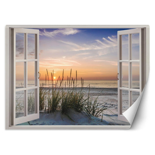 Tapetai, Vaizdas pro langą Saulėlydis paplūdimyje