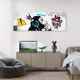 Paveikslas ant drobės, Banksy, DJ Monkey betono fone Paveikslai ant drobės Gera namie - Geranamie.lt