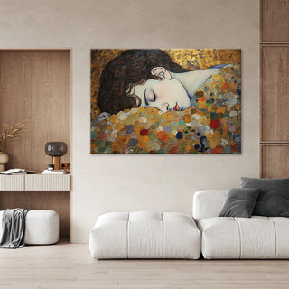 Paveikslas ant drobės, Gustav Klimt, Žavi mieganti moteris Paveikslai ant drobės Gera namie - Geranamie.lt