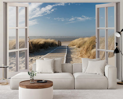 Tapetai, Vaizdas pro langą Paplūdimys - Gera namie