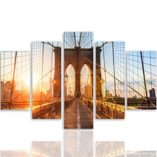 Penkių dalių paveikslas ant drobės, Brooklyn Bridge Paveikslai ant drobės Gera namie - Geranamie.lt