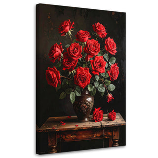 Paveikslas ant drobės, raudonos rožės Canvas print, Red roses in a vase Paveikslai ant drobės Gera namie - Geranamie.lt