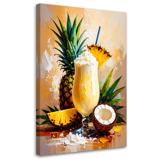 Paveikslas ant drobės, Pina Colada su ananasais Paveikslas ant drobės, Pina Colada Tropical Paveikslai ant drobės Gera namie - Geranamie.lt