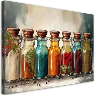 Paveikslas ant drobės, Virtuvės gėrybės Paveikslas ant drobės, Colourful Spices Herbs Paveikslai ant drobės Gera namie - Geranamie.lt
