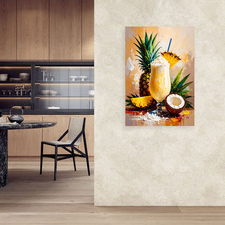 Paveikslas ant drobės, Pina Colada su ananasais Paveikslas ant drobės, Pina Colada Tropical Paveikslai ant drobės Gera namie - Geranamie.lt