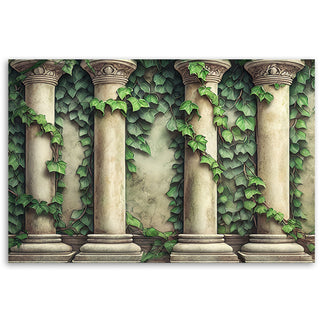 Painting on canvas, Colonnades with climbing plants