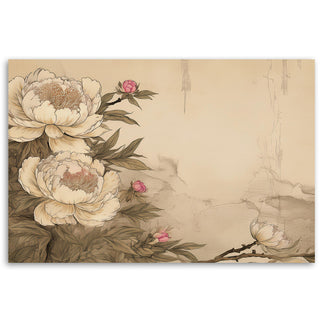 Paveikslas ant drobės, Bijūnai pastelėje retro Paveikslai ant drobės Gera namie - Geranamie.lt