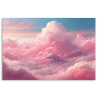 Painting on canvas, Pink clouds