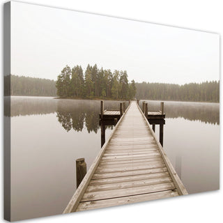 Paveikslas ant drobės, Ežero lieptas rūke Paveikslai ant drobės Gera namie - Geranamie.lt