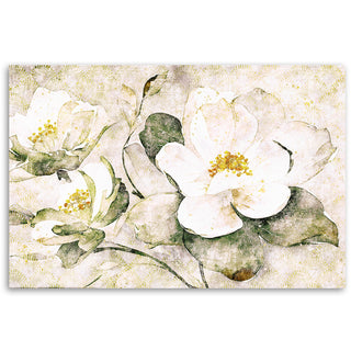 Painting on canvas, Elegance of white flowers