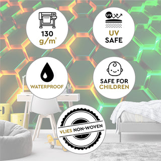 Fototapetai, Neoniniai oranžiniai kubai 3DTapetai Gera namie - Geranamie.lt