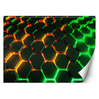 Fototapetai, Neoniniai oranžiniai kubai 3DTapetai Gera namie - Geranamie.lt