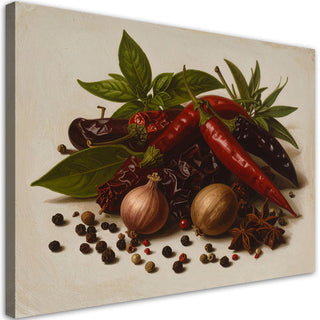 Paveikslas ant drobės, prieskonių rojus Paveikslas ant drobės, Red peppers herbs pepper Paveikslai ant drobės Gera namie - Geranamie.lt