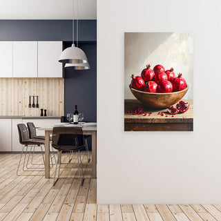 Paveikslas ant drobės, granatų natiurmortas Paveikslas ant drobės, Pomegranates fruit nature Paveikslai ant drobės Gera namie - Geranamie.lt