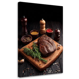 Paveikslas ant drobės, Kepsnys su rozmarinu Paveikslas ant drobės, Food Steak Beef Kitchen Restaurant Paveikslai ant drobės Gera namie - Geranamie.lt