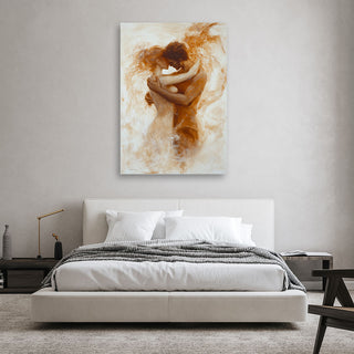 Paveikslas ant drobės, Poros bučinys ochros abstrakcijaPaveikslai ant drobės Gera namie - Geranamie.lt