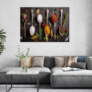 Paveikslas ant drobės, Šaukštai pilni prieskonių Paveikslas ant drobės, Spices Herbs Cutlery Paveikslai ant drobės Gera namie - Geranamie.lt