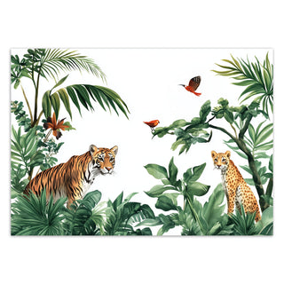 Wallpaper, Jungle animals among palm trees