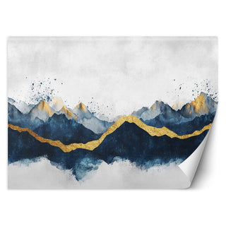 Wallpaper, Abstract Gold Blue Modern