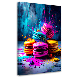 Paveikslas ant drobės, Macarons fiesta Paveikslas ant drobės, Colourful Macarons Paveikslai ant drobės Gera namie - Geranamie.lt