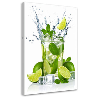 Paveikslas ant drobės, Mojito kokteilis Nr. 1 Paveikslas ant drobės, Lime Mojito Fruit Cocktail Paveikslai ant drobės Gera namie - Geranamie.lt
