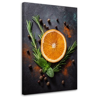 Paveikslas ant drobės, Apelsinas su rozmarinas Paveikslas ant drobės, Orange Fruit Kitchen Bar Paveikslai ant drobės Gera namie - Geranamie.lt