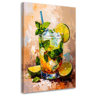 Paveikslas ant drobės, Vasariškas Mojito Paveikslas ant drobės, Mojito Cocktail Drink Paveikslai ant drobės Gera namie - Geranamie.lt