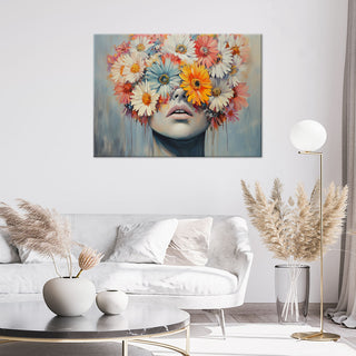 Paveikslas ant drobės, Moters portretas gėlėse Paveikslai ant drobės Gera namie - Geranamie.lt