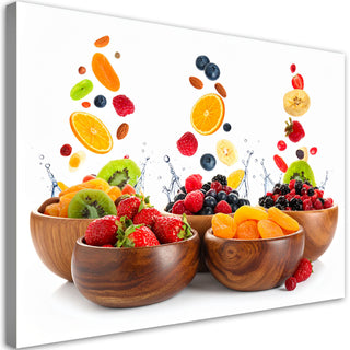 Paveikslas ant drobės, Egzotinės gėrybės Paveikslas ant drobės, Colourful fruit in bowls Paveikslai ant drobės Gera namie - Geranamie.lt
