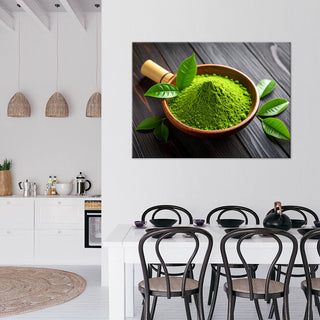Paveikslas ant drobės, Žaliji matcha Paveikslas ant drobės, Matcha powder Paveikslai ant drobės Gera namie - Geranamie.lt