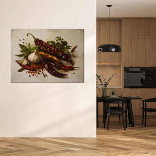 Paveikslas ant drobės, čili natiurmortas Paveikslas ant drobės, Red peppers spices Paveikslai ant drobės Gera namie - Geranamie.lt