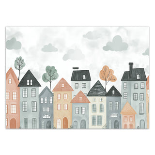 Wallpaper, Children's town and clouds