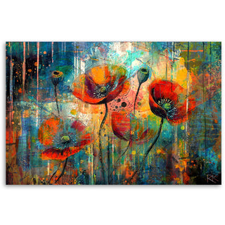 Painting on canvas, Poppy abstraction