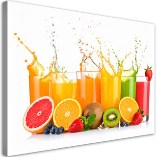 Paveikslas ant drobės, Įvairiaspalvės sultys Paveikslas ant drobės, Colourful fruit juices Paveikslai ant drobės Gera namie - Geranamie.lt