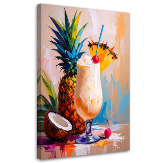 Paveikslas ant drobės, Tropinis kokteilis Paveikslas ant drobės, Pina Colada Cocktail Drink Paveikslai ant drobės Gera namie - Geranamie.lt