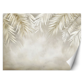 Wallpaper, Palm leaves hanging beige