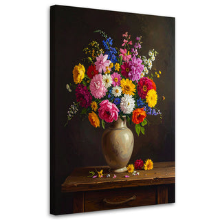 Paveikslas ant drobės, Gėlių harmonija Canvas picture, Still life bouquet of flowers in a vase Paveikslai ant drobės Gera namie - Geranamie.lt