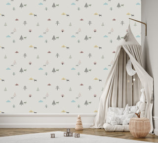 Wallpaper, Forest motifs boho