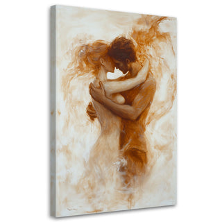 Paveikslas ant drobės, Poros bučinys ochros abstrakcijaPaveikslai ant drobės Gera namie - Geranamie.lt