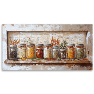 Paveikslas ant drobės, Prieskonių magija Paveikslas ant drobės, Herbs Spices Retro Paveikslai ant drobės Gera namie - Geranamie.lt